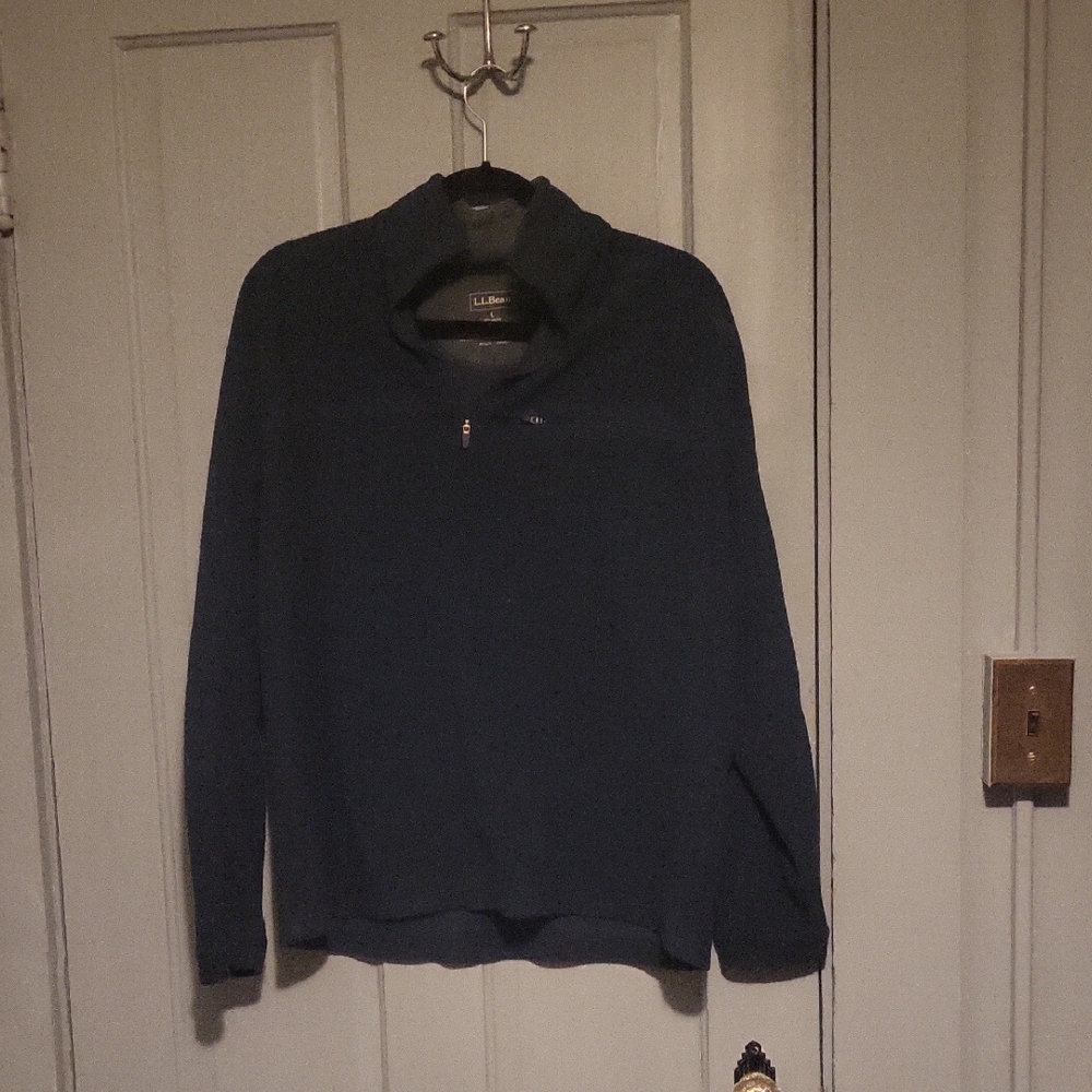 L.L. Bean Men's Dark Blue Zip-Up Sweater